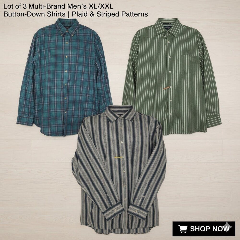 Lot of 3 Multi Brands Men's XL/XXL Button-Down